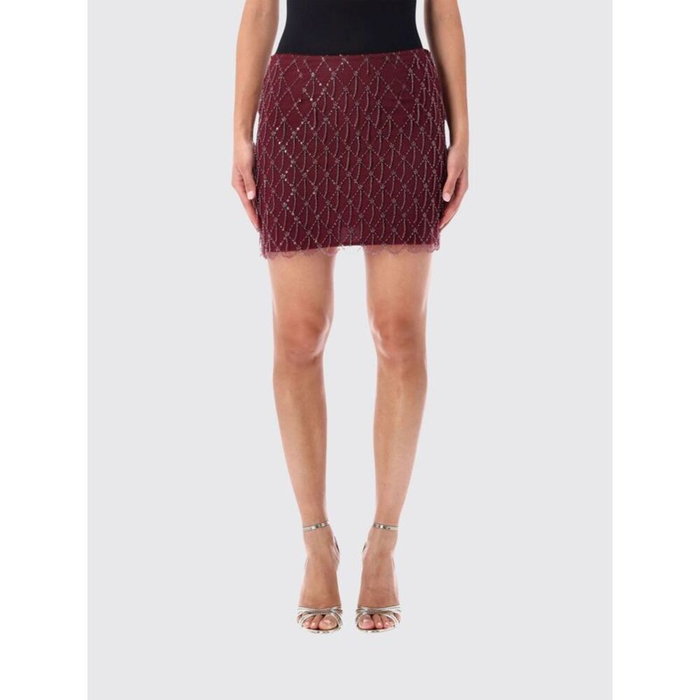 Rotate Women Rotate Beaded Embroidered Stretch-Tech Pencil Mini Skirt